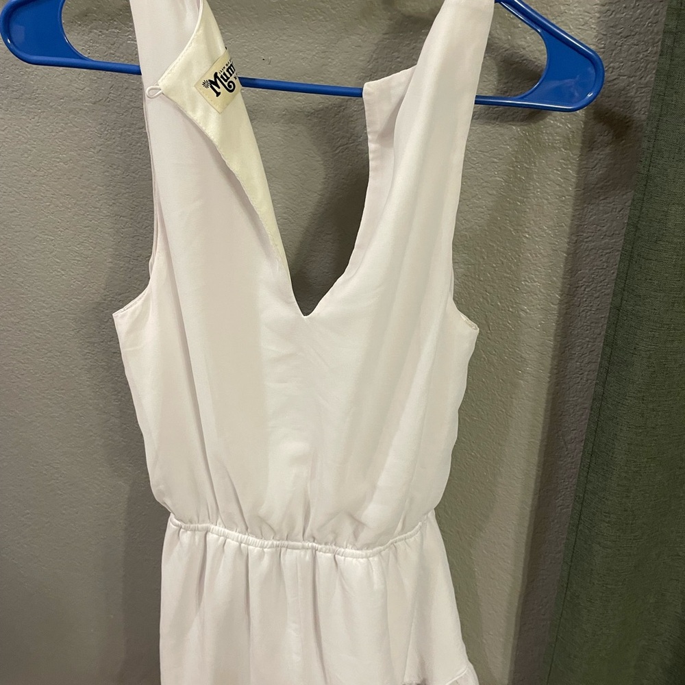White ruffle romper
